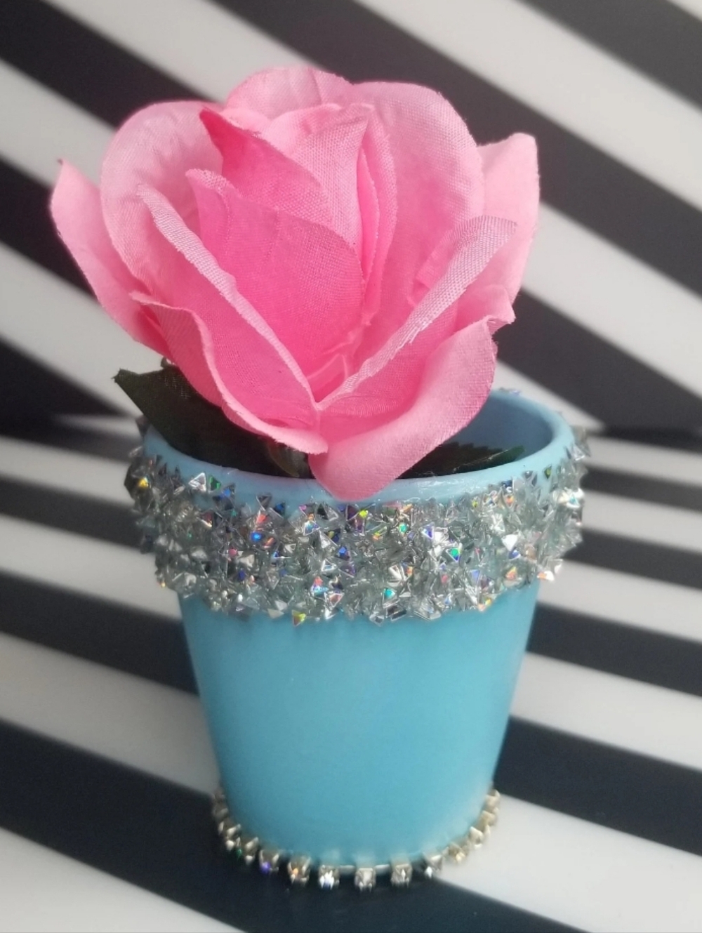 Blue Bling Succulent Flower Pot